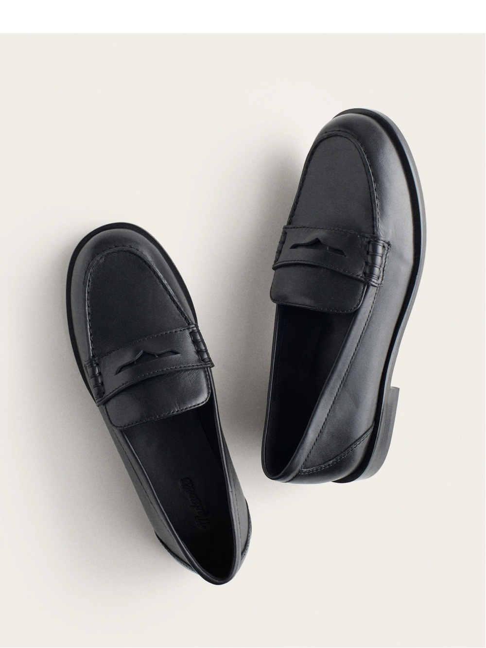 New Madewell Grayson Penny Loafer Sz 7 Black Leather Preppy Classic - Picture 4 of 4